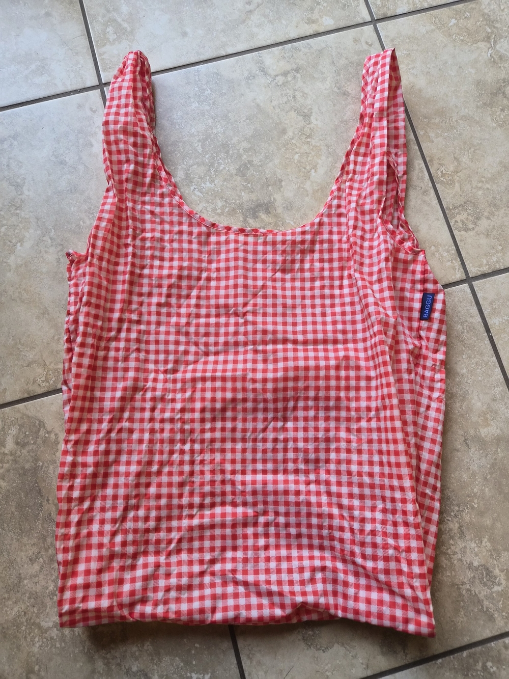 BAGGU RED GINGHAM BIG RESUSABLE